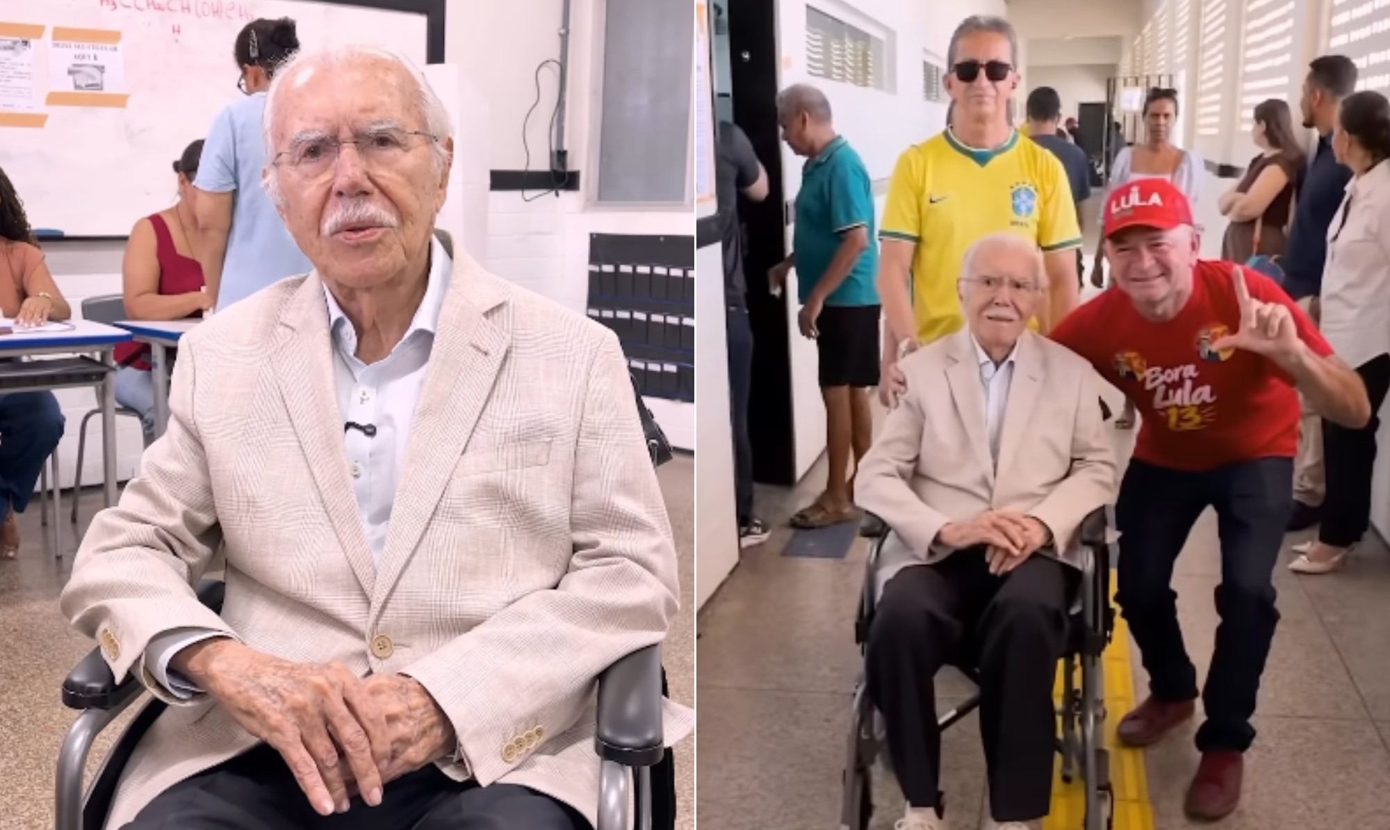Aos 96 anos, José Sarney publica vídeo na seção eleitoral e celebra democracia: 'Parabéns ao povo brasileiro'
