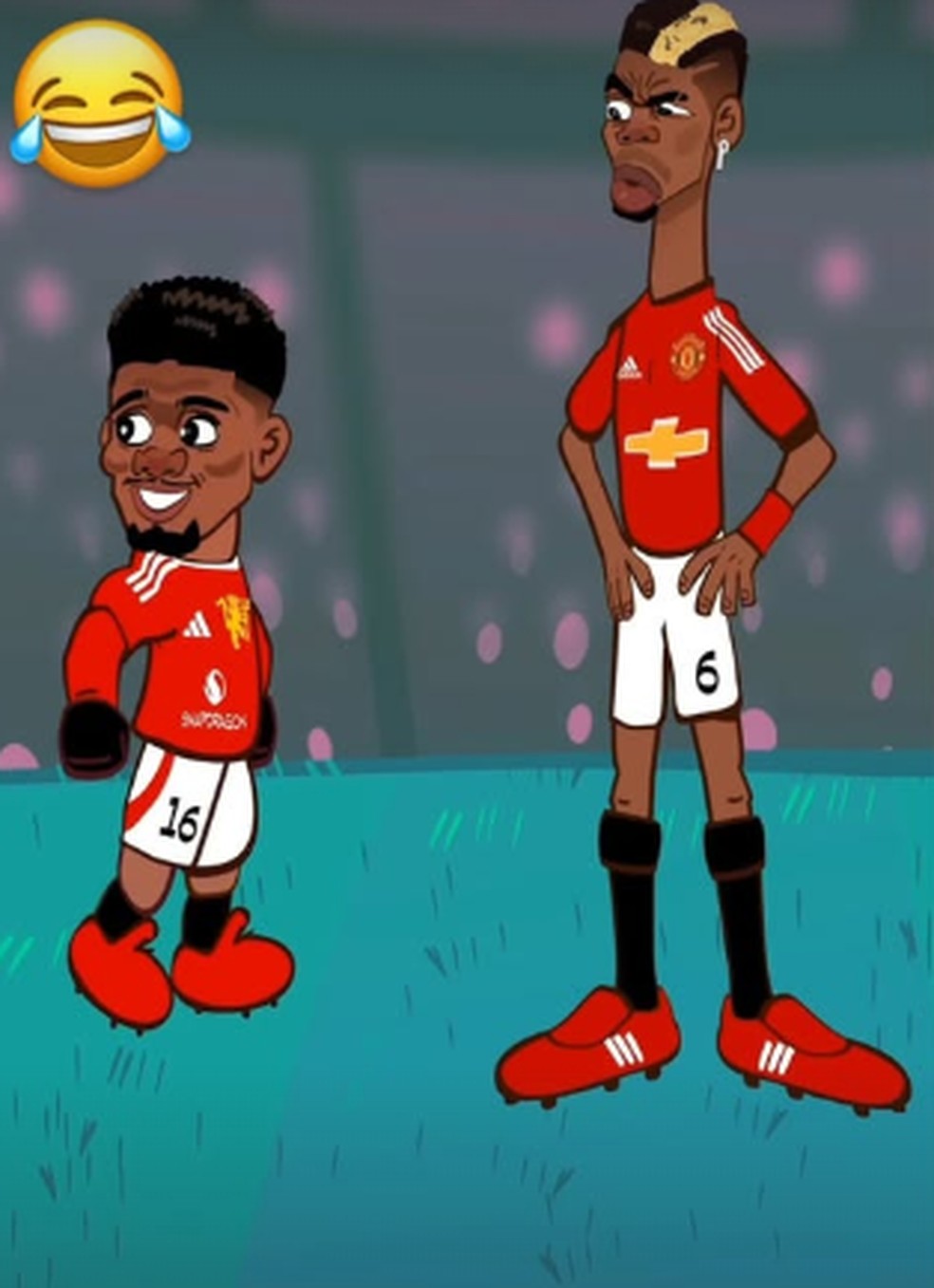 Pogba posta caricatura ao lado de Amad Diallo — Foto: Reprodução/Instagram