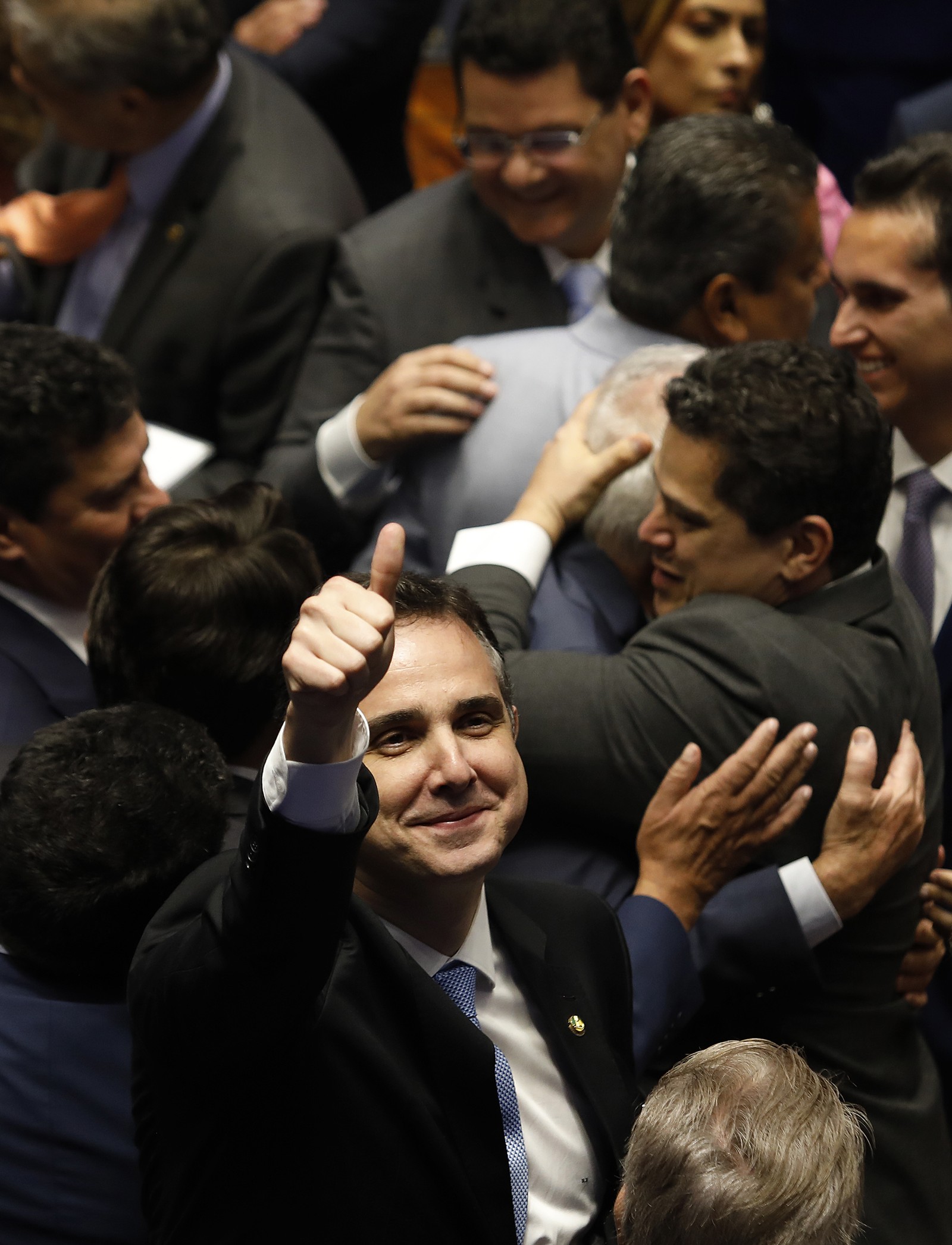 Rodrigo Pacheco (PSD) é reeleito presidente do Senado — Foto: Cristiano Mariz/AFP