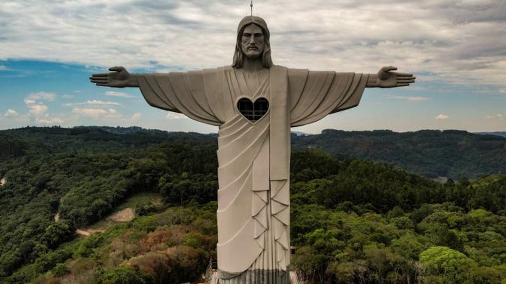 Cristo Protetor de Encantado, no Rio Grande do Sul  Foto: Prefeitura de Encantado