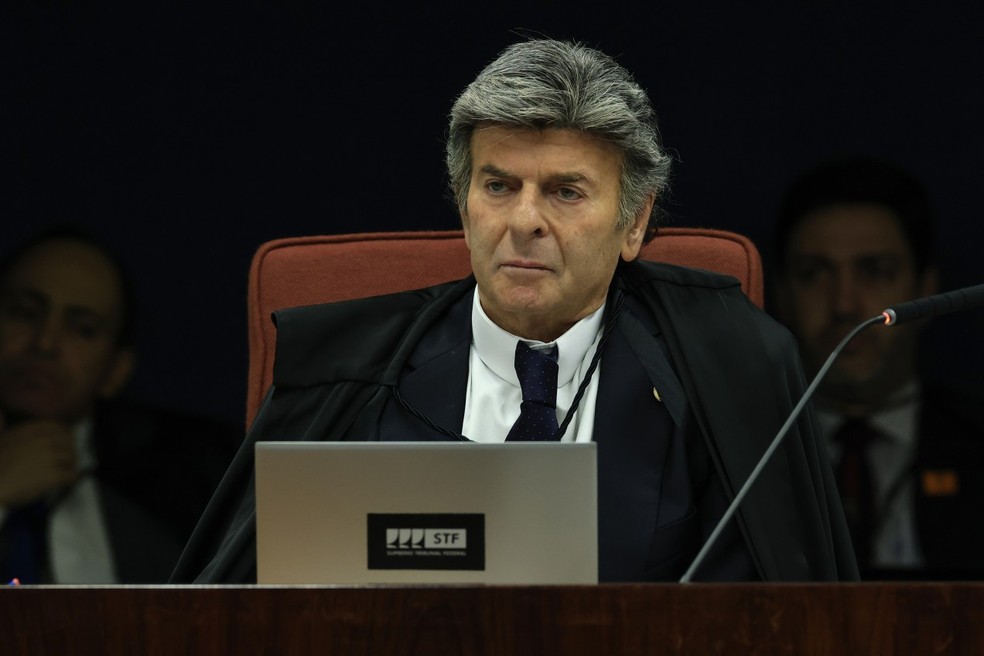 O ministro do STF, Luiz Fux, vota pelo recebimento da denúncia da trama golpista — Foto: Rosinei Coutinho/STF