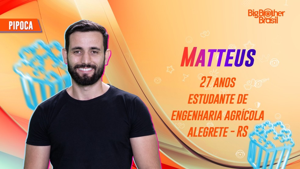 Matteus, estudante de Engenharia Agrcola, participante do 'BBB 24'  Foto: Divulgao/TV Globo