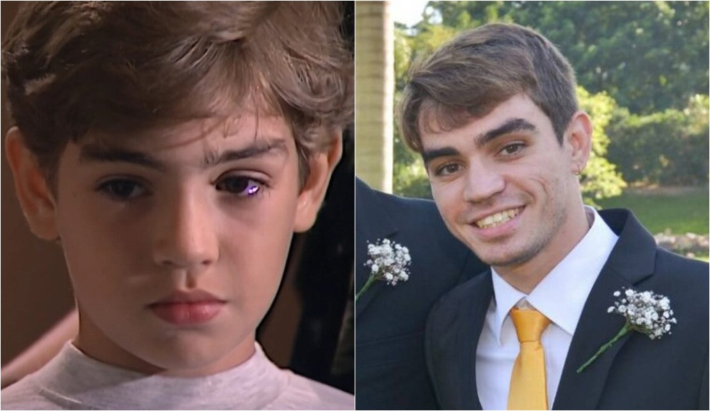 Luizinho de 'História de amor, André Ricardo tinha apenas 9 anos quando fez a novela de Manoel Carlos. Após a trama, ele fez parte de 'Corpo dourado' e 'O clone'. Em 2003, após concluir o Ensino Médio, ele decidiu cursar faculdade de Direito. Nos últimos anos, dedica-se a área de e-commerce  — Foto: Reprodução/Globo e Instagram