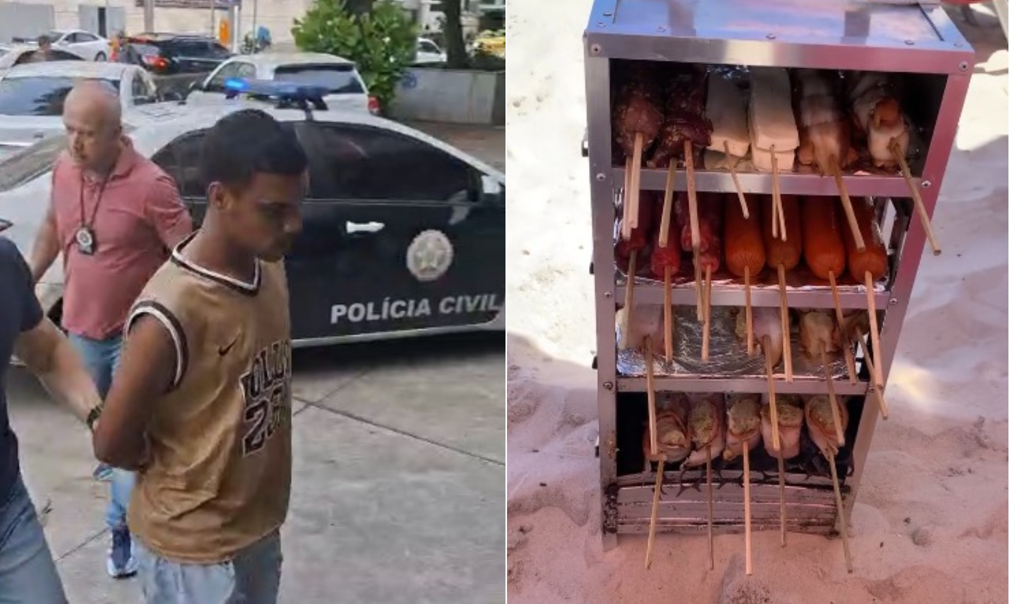 Ambulante é preso após tentar vender churrasquinho de R$ 10 mil para turista britânica em Copacabana