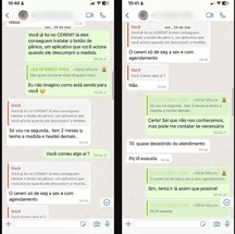 Mensagens foram enviadas em grupo de psicólogas e para colega que tentou ajuda — Foto: Divulgação/Portal Porque