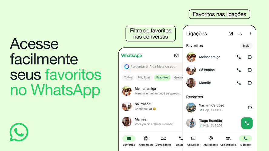 WhatsApp lança recurso para localizar contatos favoritos mais rapidamente — Foto: Divulgação