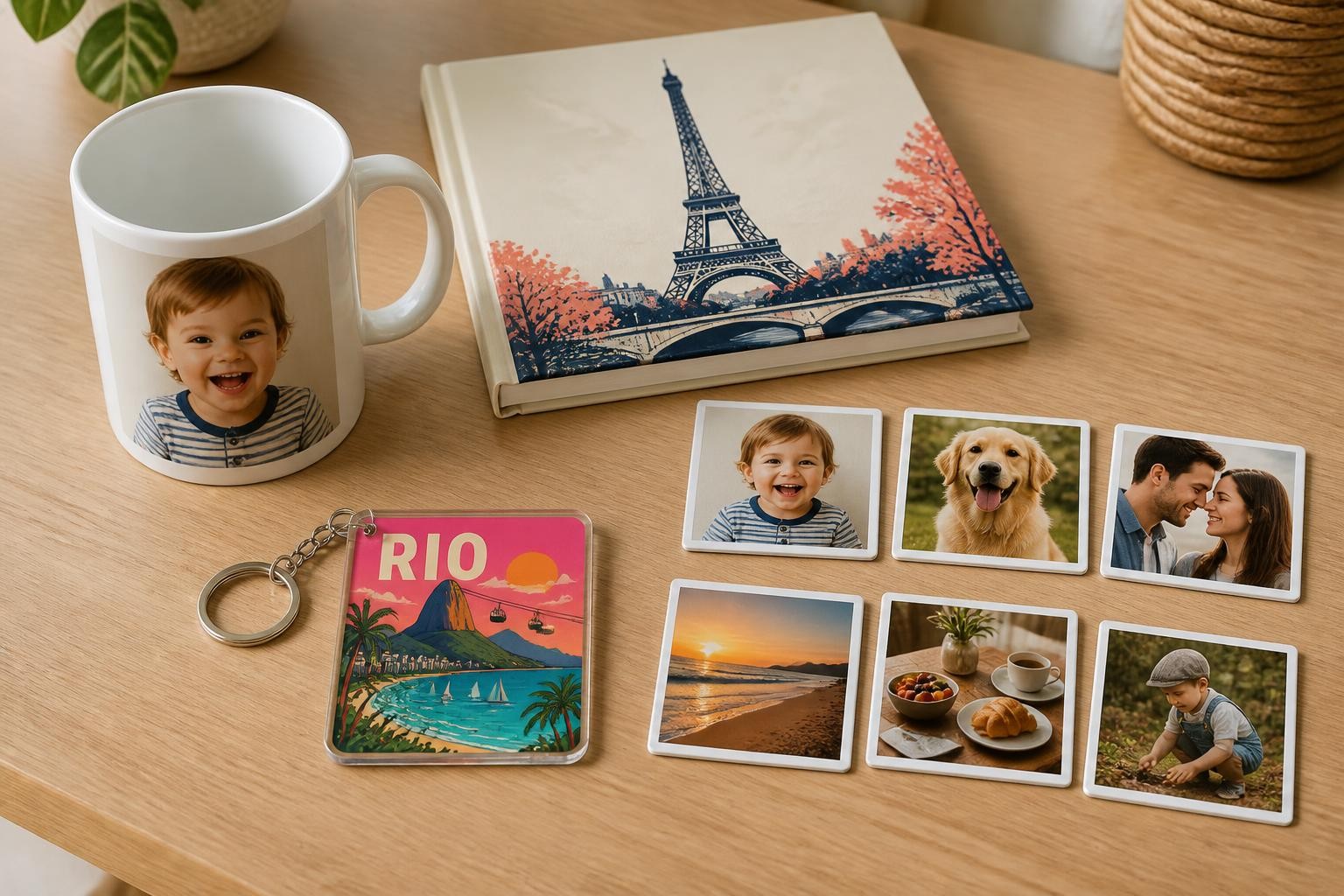 De agendas a canecas, o FotoRegistro transforma lembranças em presentes personalizados e itens de decoração