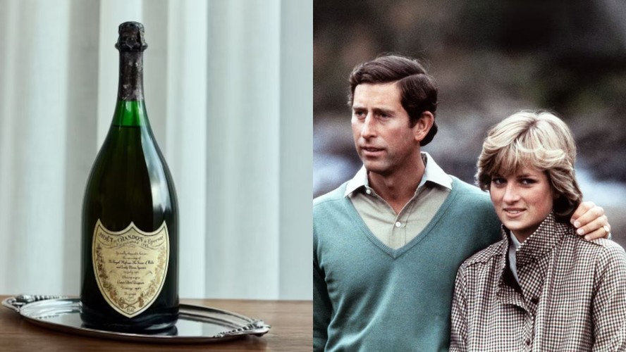 Garrafa de champanhe do casamento de Charles e Diana vai a leilão