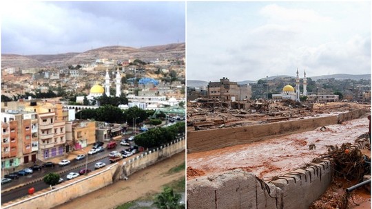 Inundações na Líbia: veja imagens do antes e depois