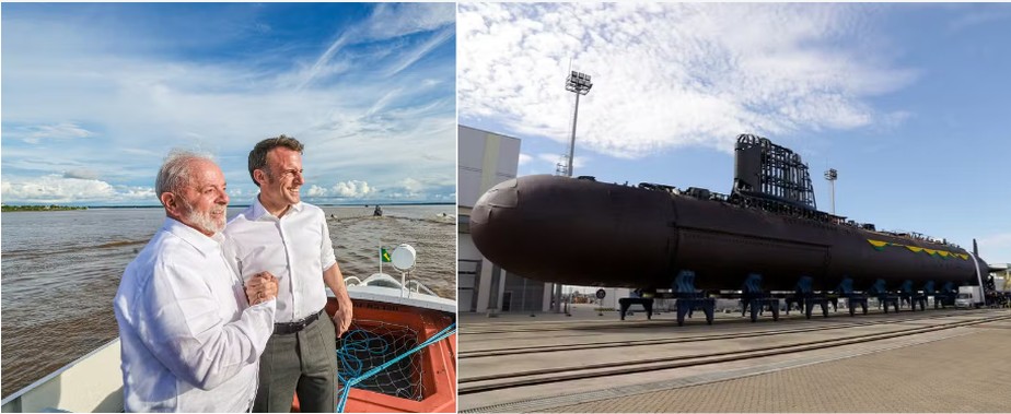 Ao lado de Macron, Lula lan&ccedil;a no RJ submarino em gesto a militares