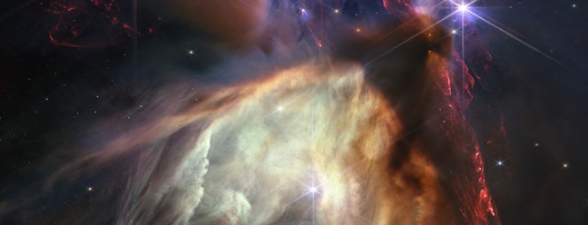 Registro feito pelo James Webb mostra o nascimento de estrelas semelhantes ao Sol, na nuvem de gás Rho Ophiuchi — Foto: NASA / AFP