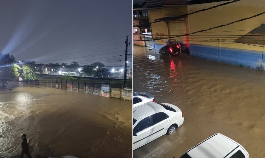 Chuva deixou ruas alagadas em Campo Grande, na Zona Oeste do Rio