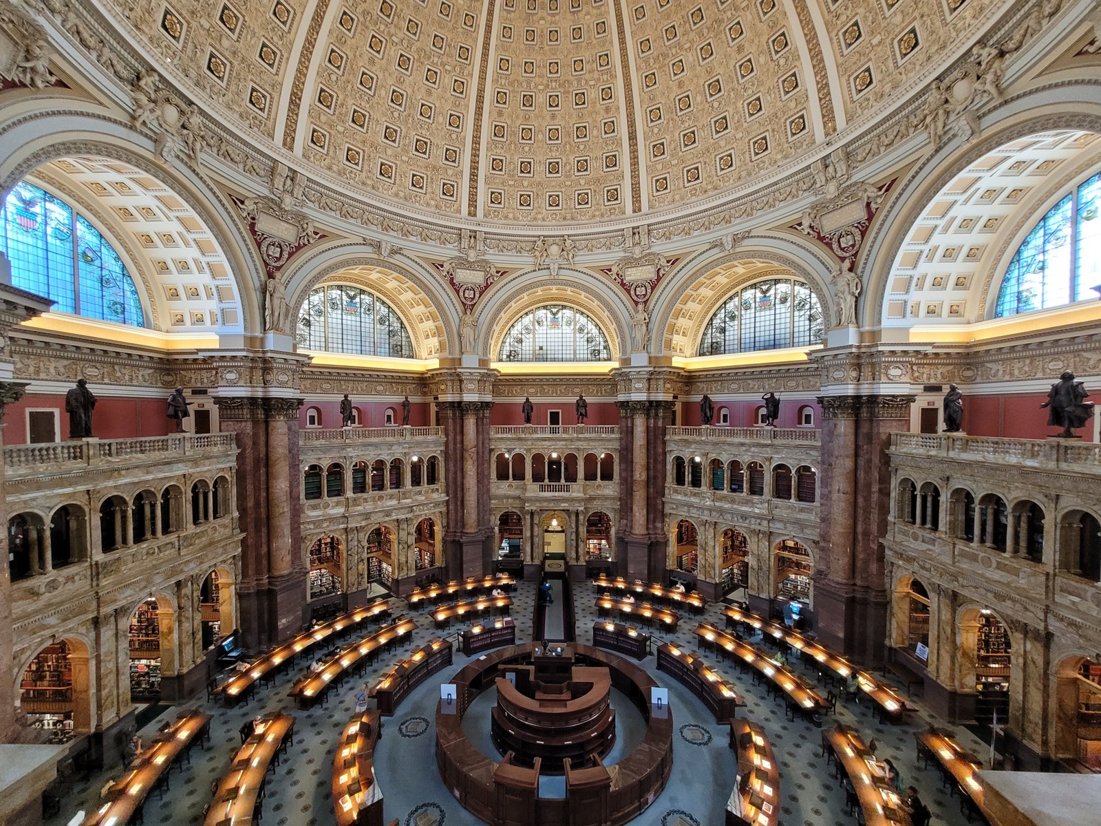The main reading room, Principal Sala de Leitura da Biblioteca do do gongresso, Umadas Atrações Pimperdíveisdede Washington DC - Foto: Eduardo Maia / o Globo