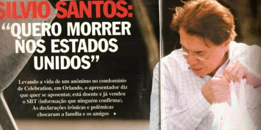 Revista Contigo de 2003 em que Silvio Santos anunciava que estava doente e que já havia vendido o SBT