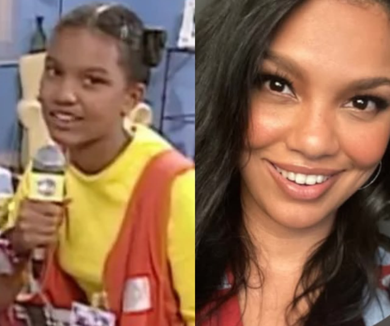 Élida Muniz fecha o grupo de apresentadores da primeira fase da "TV Globinho". Ela interpretava a Xereta, e seguiu na atração até 2004. Depois, voltou entre 2009 e 2010. Hoje ela vive longe dos holofotes nos EUA — Foto: Reprodução/TV Globo e Instagram