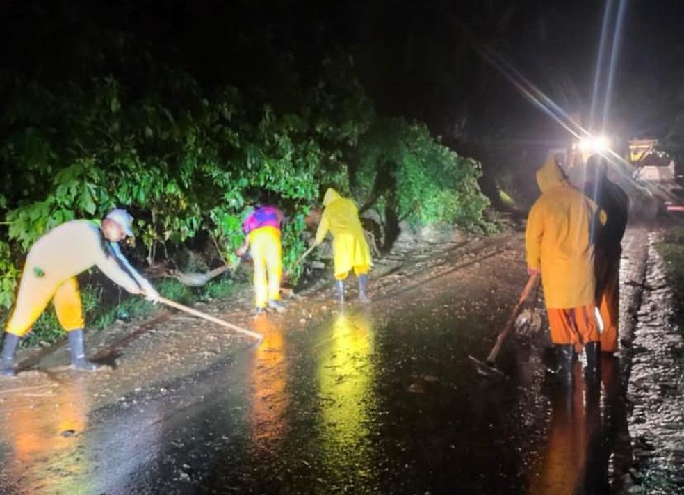 Funcion&aacute;rios da prefeitura de Angra dos Reis trabalhando na limpeza de ruas ap&oacute;s quedas de &aacute;rvore e deslizamentos &mdash; Foto: Reprodu&ccedil;&atilde;o / Instagram / Prefeitura Angra