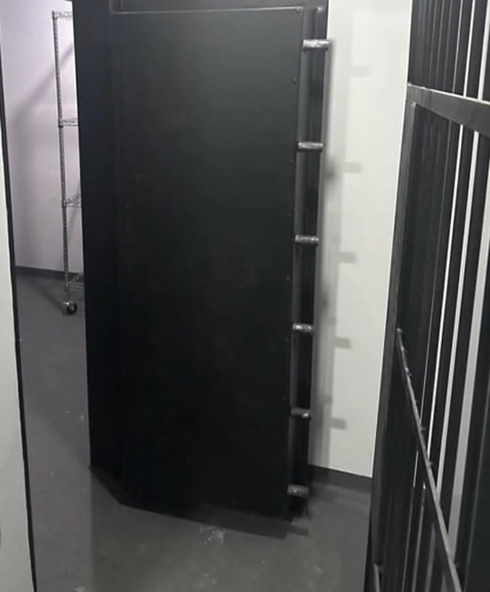 Porta da "sala secreta" — Foto: Reprodução / Jornal Nacional