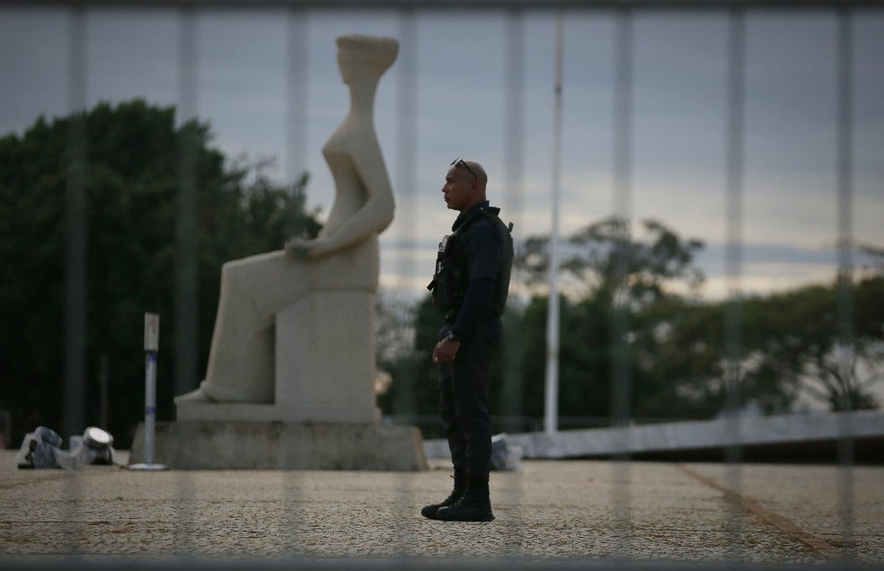 STF tem segurança reforçada para julgamento de Bolsonaro — Foto: Cristiano Mariz