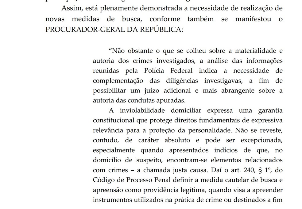 Trecho do parecer da PGR � Foto: Reprodu��o