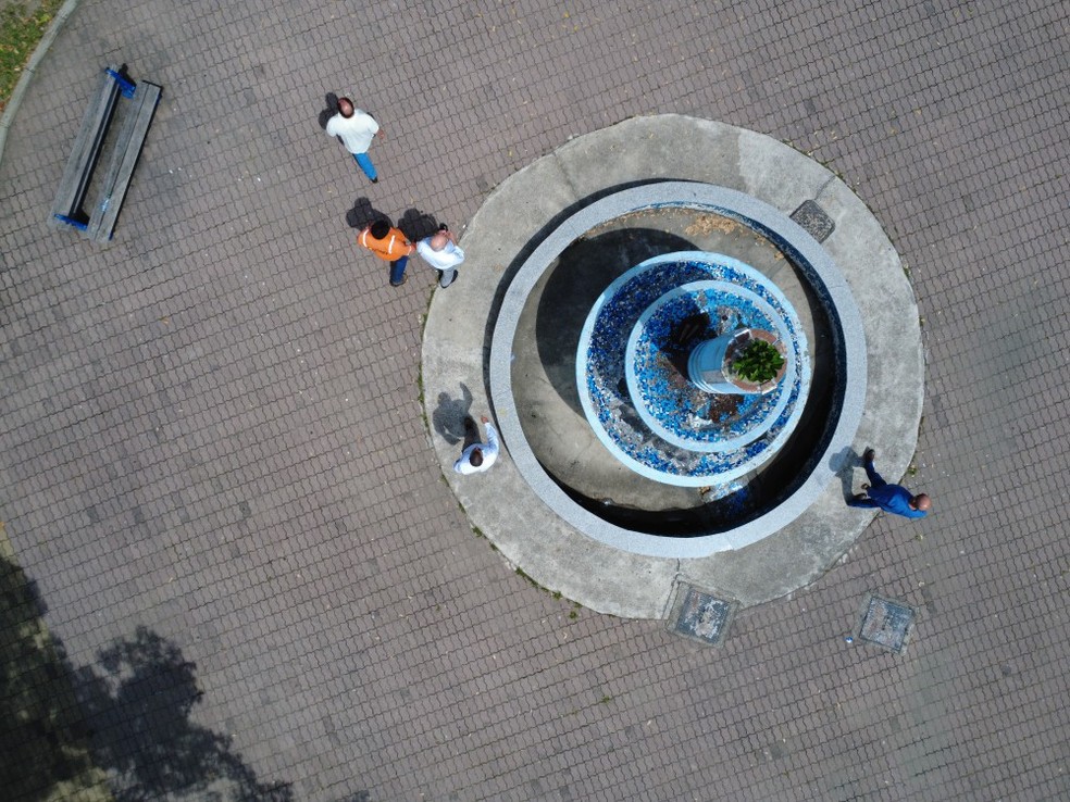 Chafariz da Praça do Pomar, na Barra da Tijuca — Foto: Custodio Coimbra