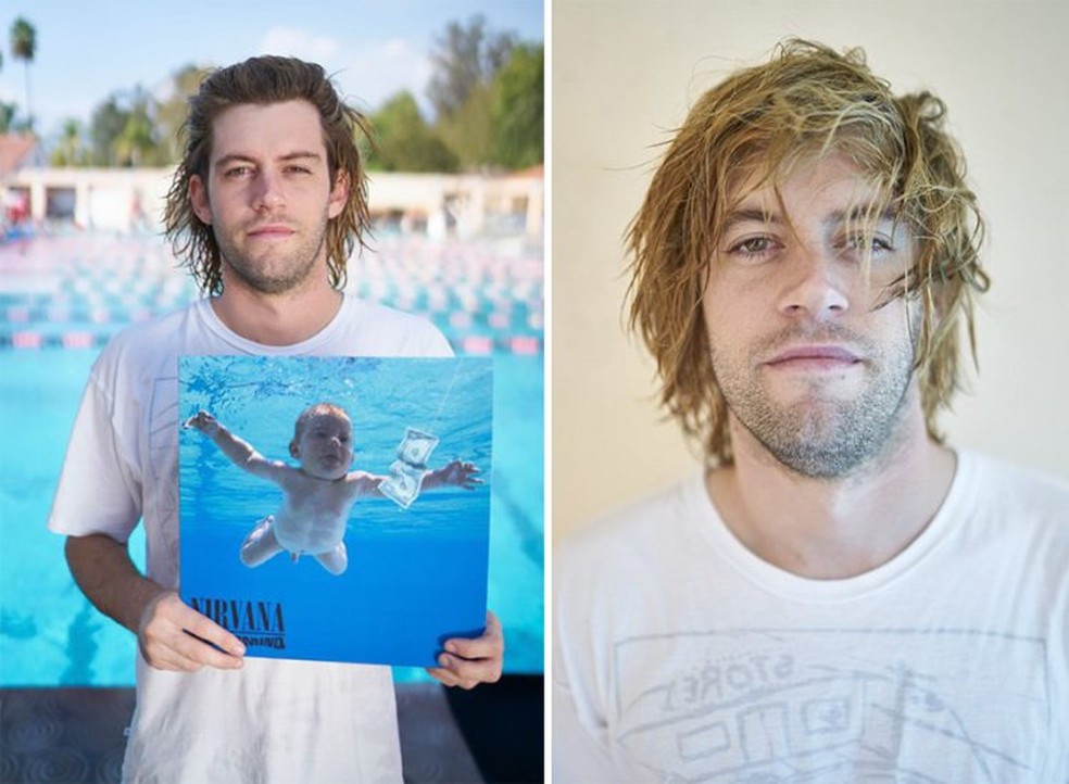 Spencer Elden topou, em ao menos quatro ocasiões, fazer registro similar ao que marcou um dos mais famosos discos da história do rock — Foto: Reprodução