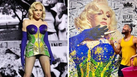 'Estou flutuando até agora', diz artista cujo mural em Copacabana inspirou um dos figurinos usados por Madonna em show