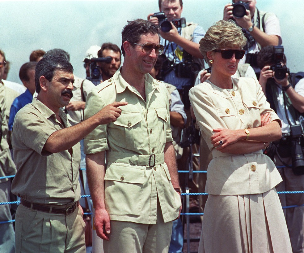 Charles e Diana durante visita ao Brasil em 1991 — Foto: Marcelo Carnaval / Agência O Globo