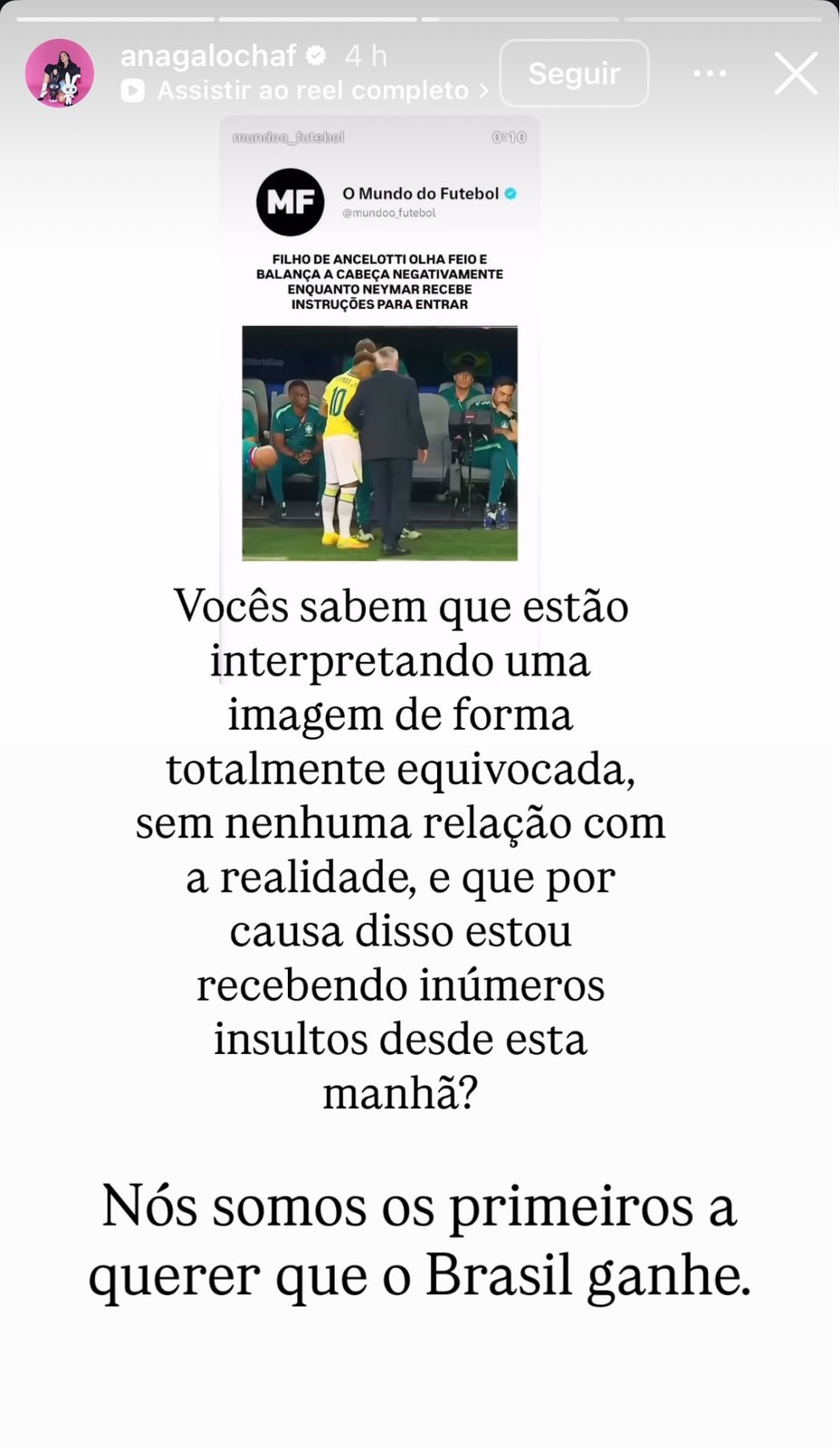 Filho de Ancelotti rebate rumores sobre suposto olhar de reprovação para Neymar e diz que situação foi tirada de contexto: 'Polêmicas artificiais'