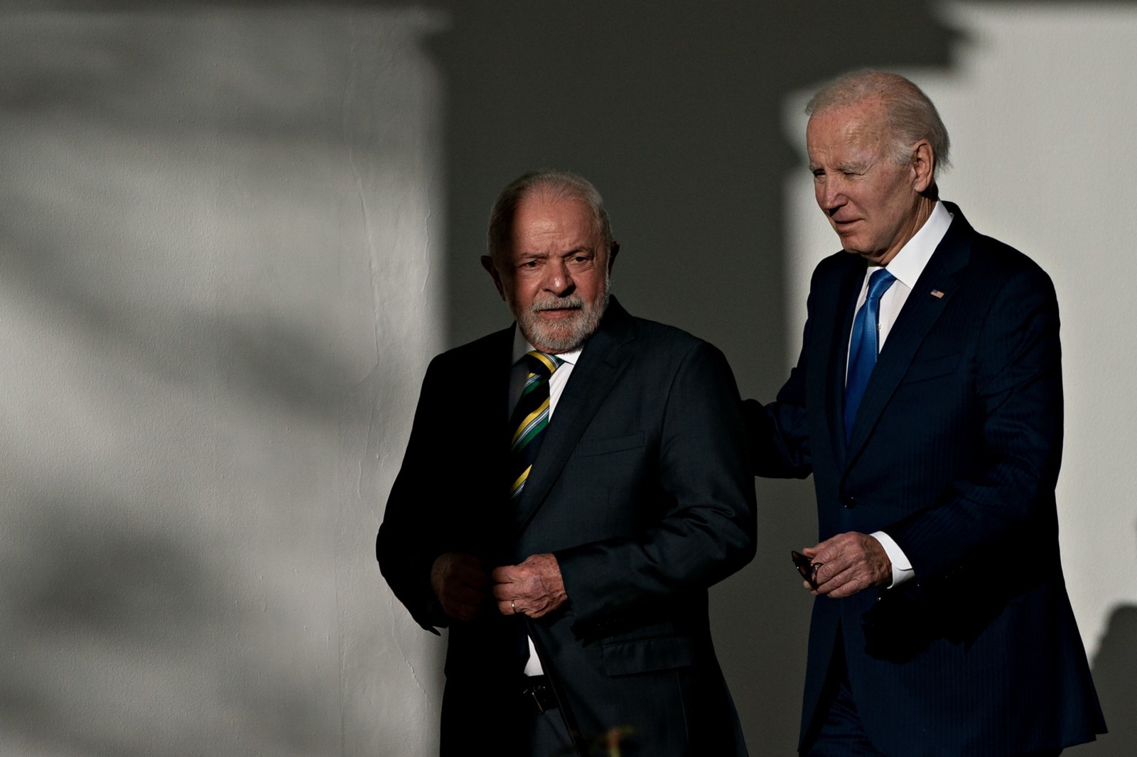 Os presidentes Lula e Joe Biden — Foto: Andrew Harrer/Bloomberg