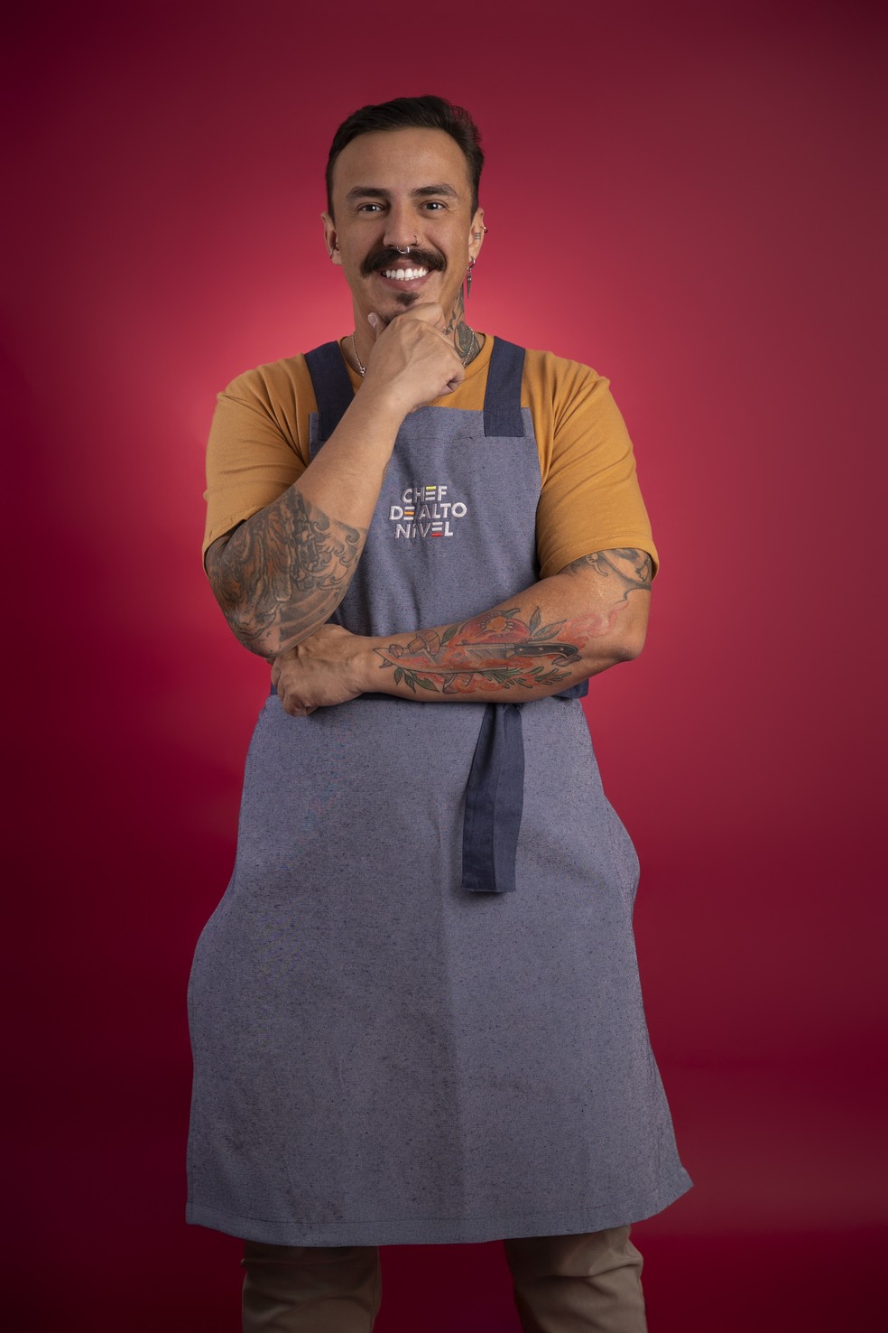 Júlio Lieps, participante do reality show 'Chef de alto nível', no grupo 'cozinheiros amadores' — Foto: Divulgação/TV Globo/Beto Roma