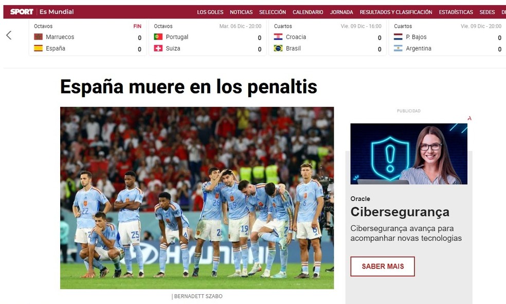 Imprensa da Espanha detona eliminação do país da Copa do Mundo do Catar