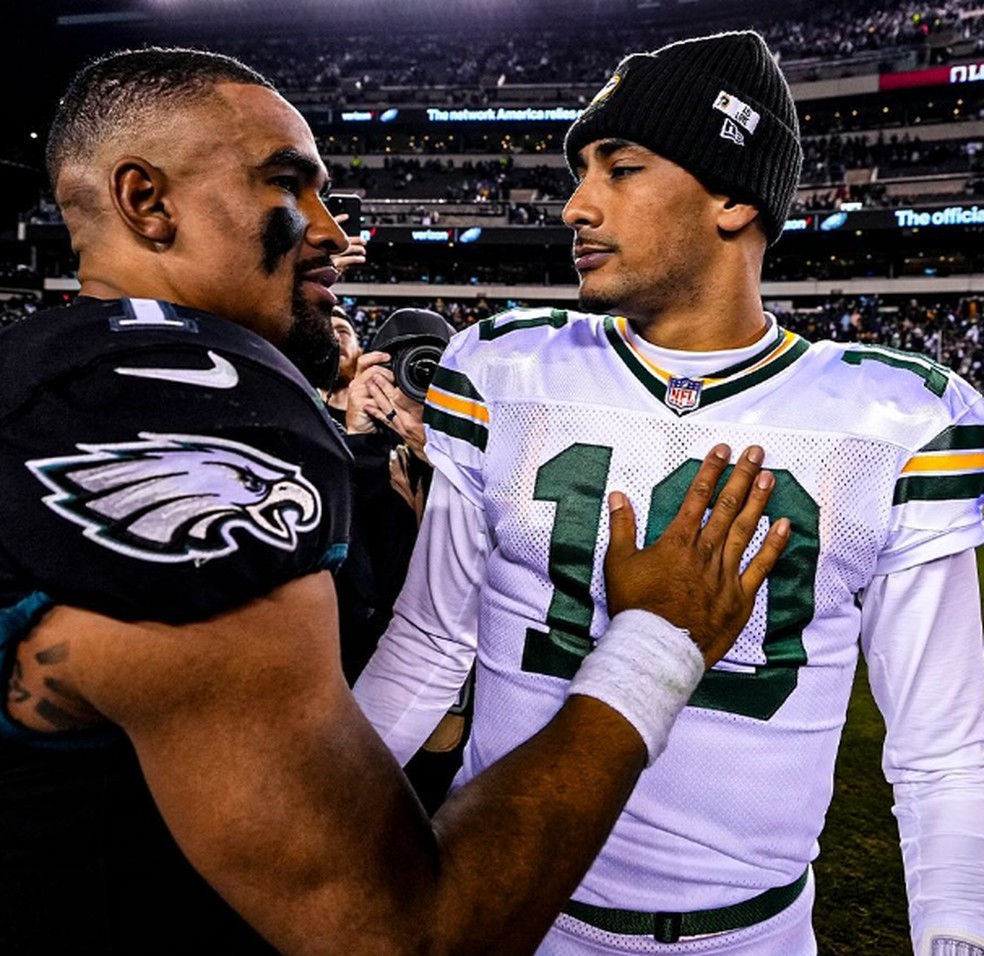 Jalen Hurts (Philadelphia Eagles) e Jordan Love (Green Bay Packers) – Foto: Reprodução/Instagram