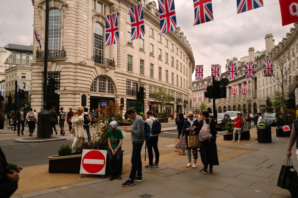 Regent Street, no centro de Londres — Foto: José Sarmento Matos/Bloomberg