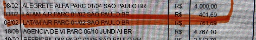 Cartão de crédito de André Mendonça: fatura de março — Foto: Reprodução
