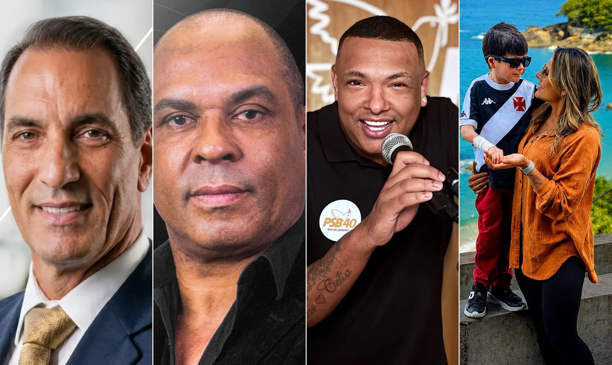 Vasco nas eleições 2026: Edmundo, Pantera, MC Darlan e mãe do menino Gui levam o cruzmaltino às urnas