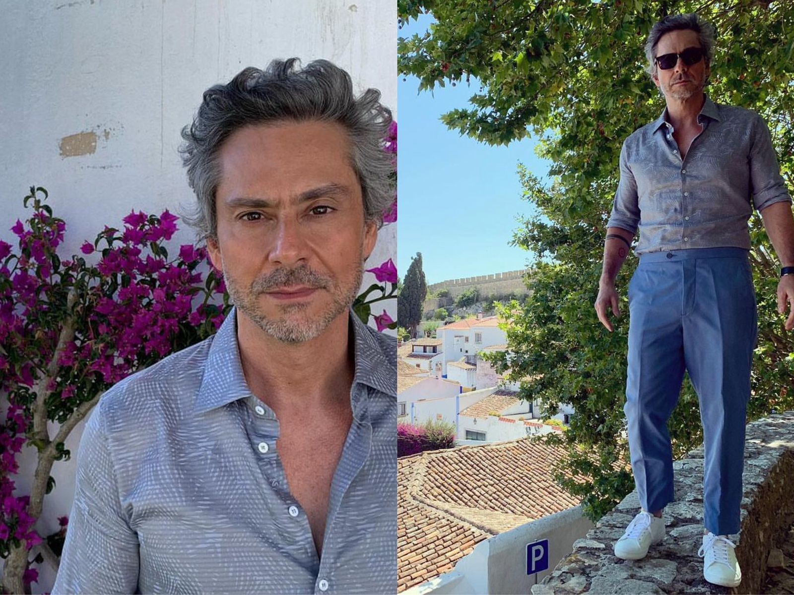 Alexandre Nero em Portugal durante as gravações da novela 'Travessia' — Foto: Reprodução/Instagram