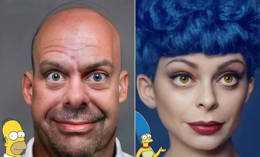 Homer e Marge Simpson, na criação de Hidreley Dião — Foto: Reprodução/Instagram