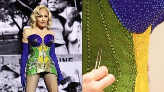 Jean Paul Gaultier compartilha processo de criação do look 'brazuca'  usado por Madonna durante o show; veja vídeo 