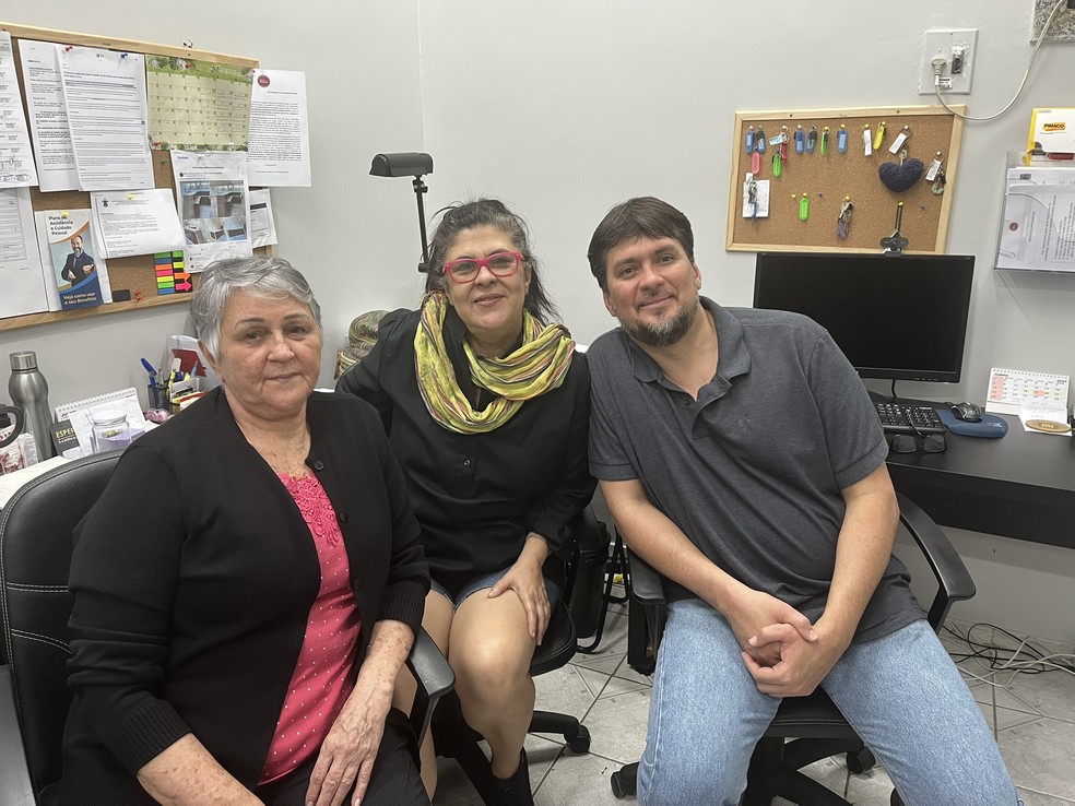 O trio de sindicos do Edifício Master: Neiva Ferrari, Tatiana Ferreira e Guilherme Brasão — Foto: Natalia Castro