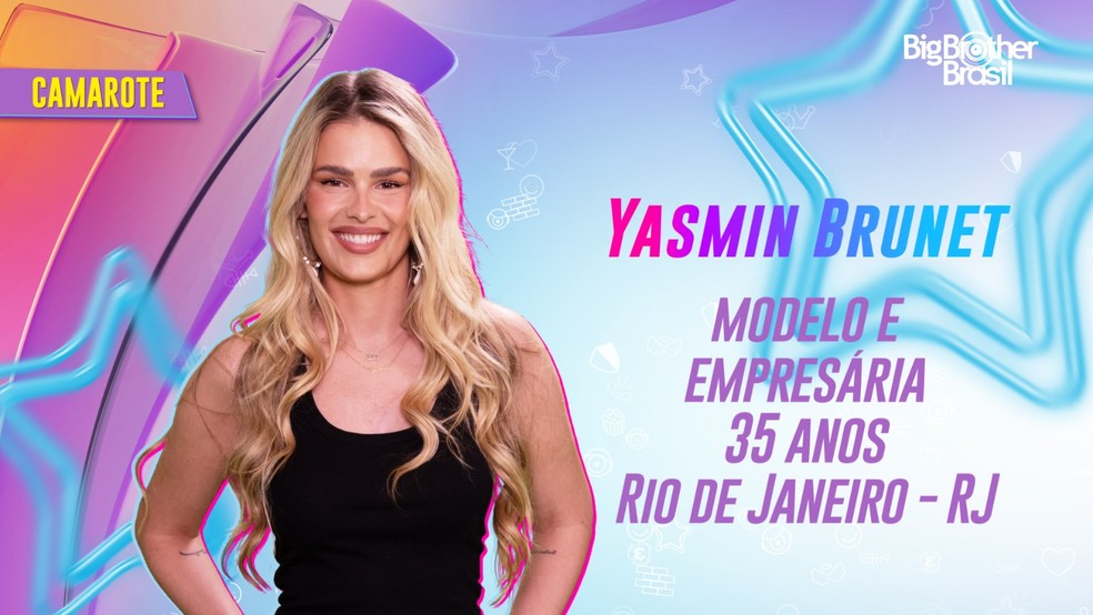 Yasmin Brunet, modelo e empresária, participante do Camarote do 'BBB 24' — Foto: Divulgação/TV Globo