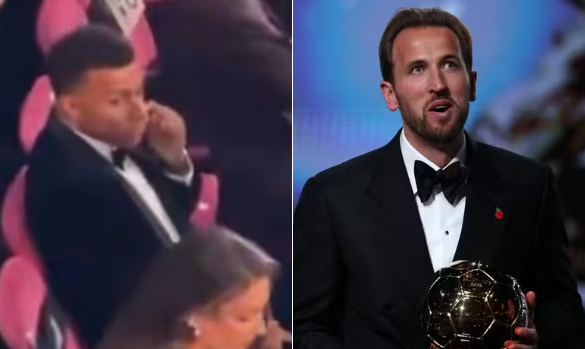 Reação de Mbappé ao cumprimentar Kane após Bola de Ouro repercute na imprensa internacional: 'gesto estranho'