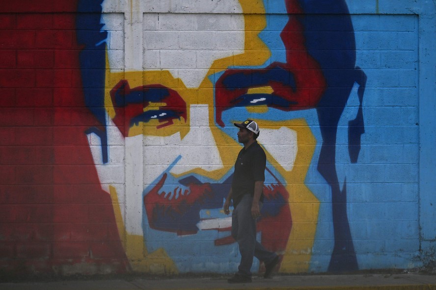 Grafite com o rosto de Nicolás Maduro em Caracas