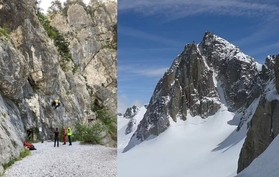 Resgate dos corpos nos Alpes italianos