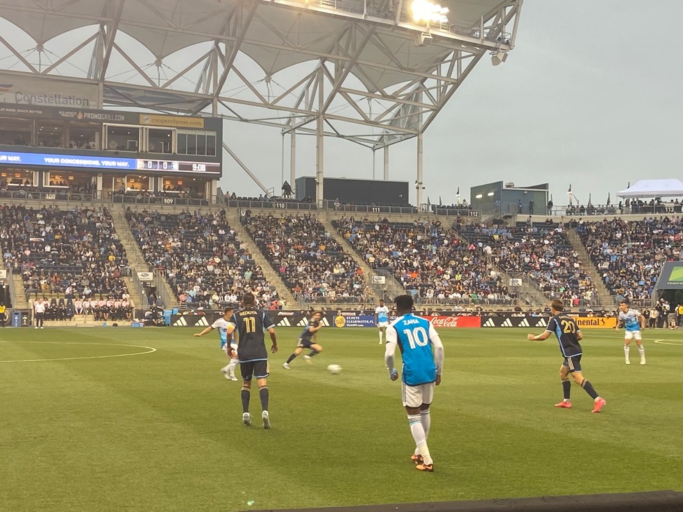 Jogo do Philadelphia Union durante o Mundial de Clubes: estádio mais afastado recebe equipe local, líder da MLS — Foto: Diogo Dantas