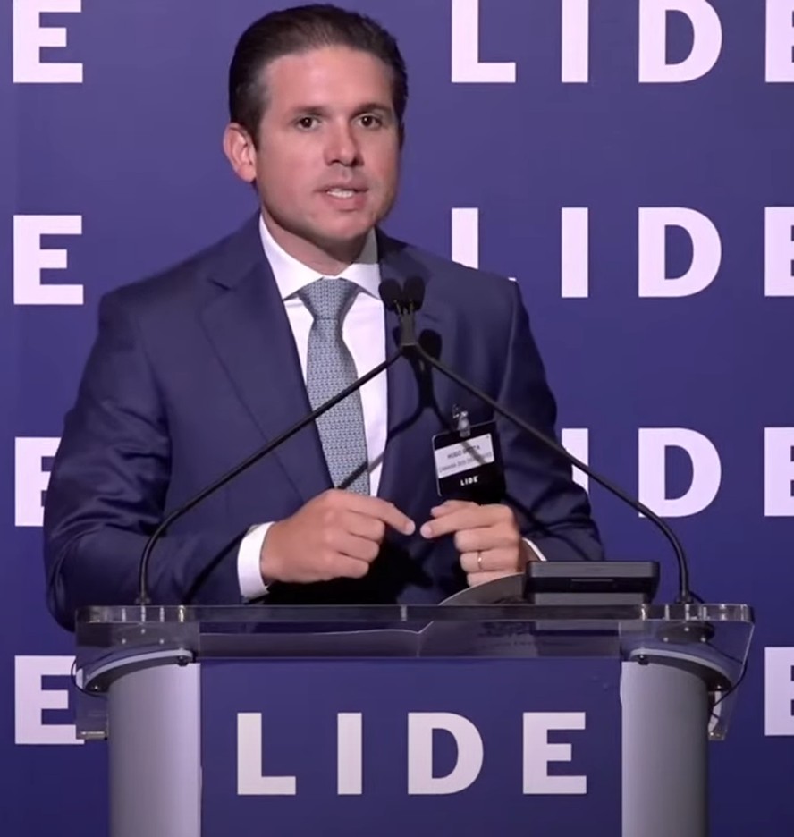 Hugo Motta discursa em evento Lide Brazil Investment Forum, em Nova York