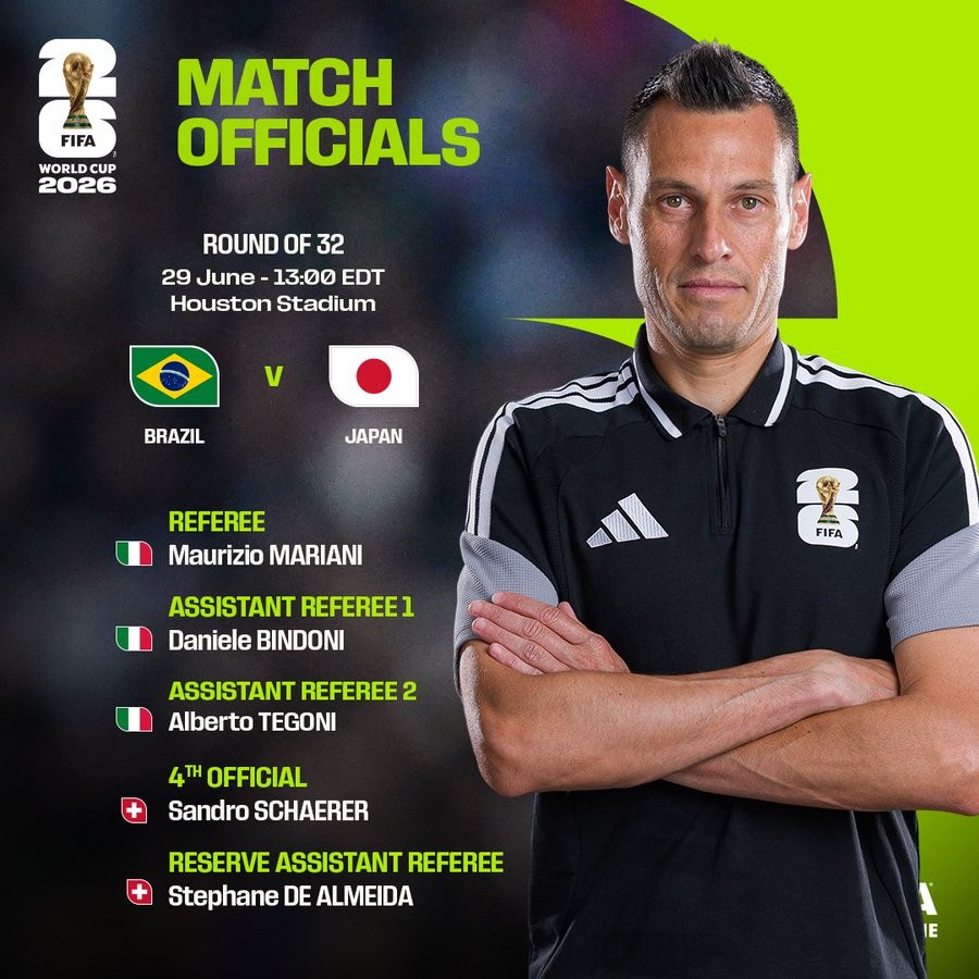 Italiano Maurizio Mariani é definido como o árbitro para o duelo entre Brasil e Japão