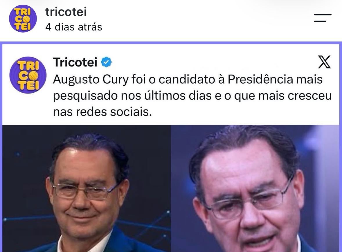 Perfis de fofoca turbinam crescimento de Augusto Cury nas redes - QTU Questões do Universo