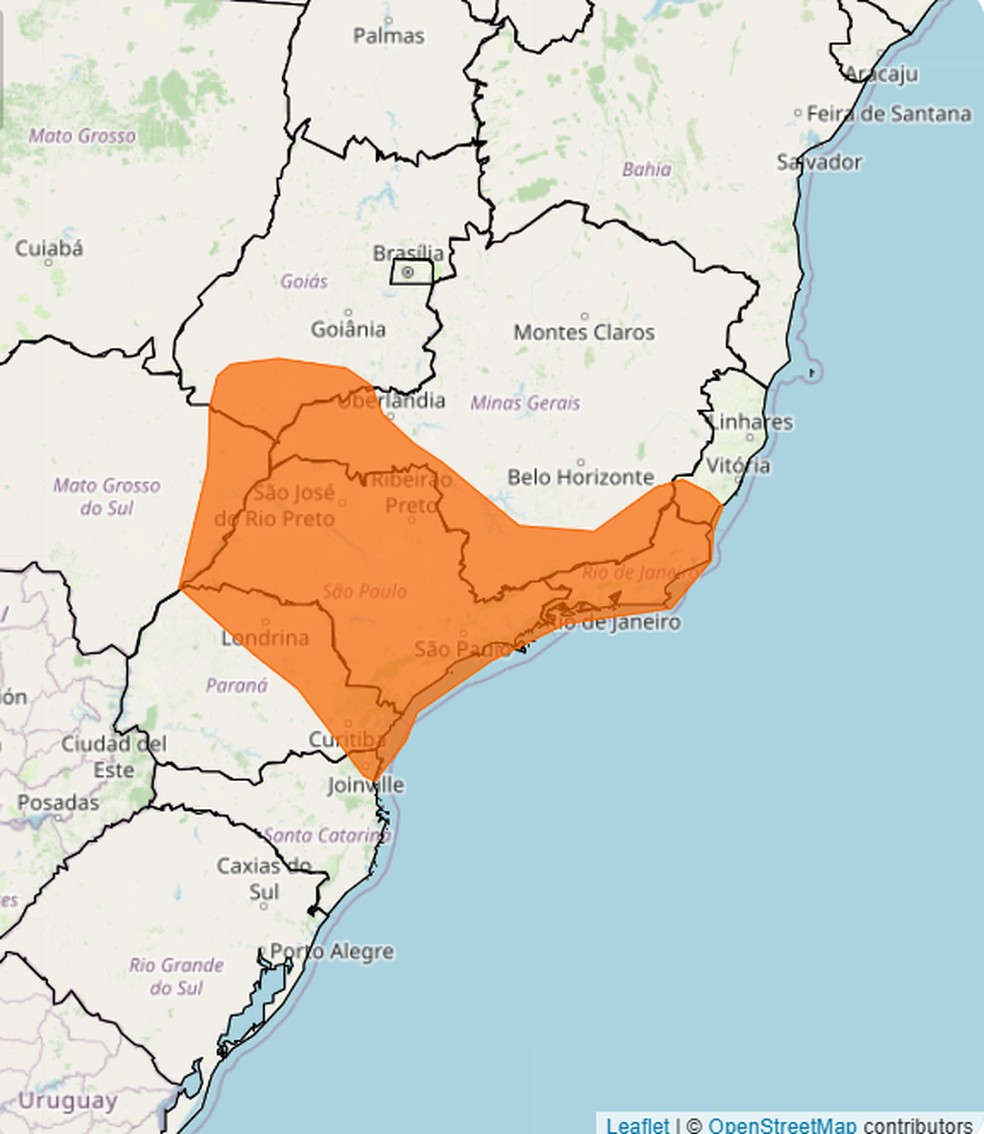 Heatwave alert issued by Inmet for Friday December 26 — Photo: Reproduction / Inmet