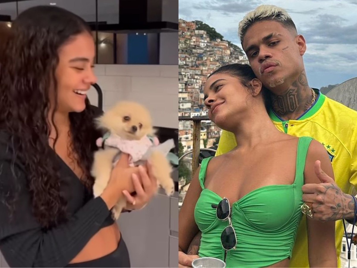 Bella Campos ganha cachorrinho de presente do namorado, MC Cabelinho ...