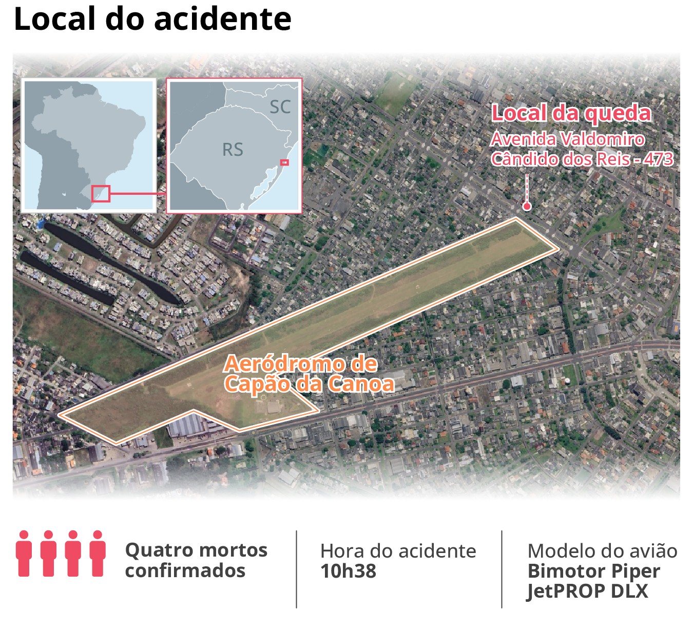 Veja tudo o que se sabe sobre a queda de avião no litoral do RS que deixou quatro mortos